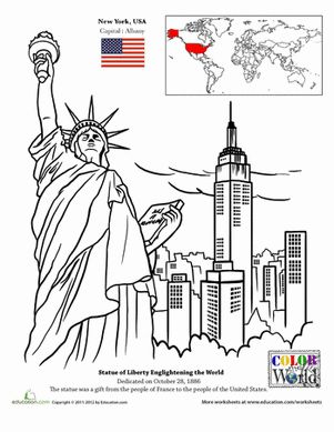 New york city worksheet education coloring pages teaching geography cute coloring pages