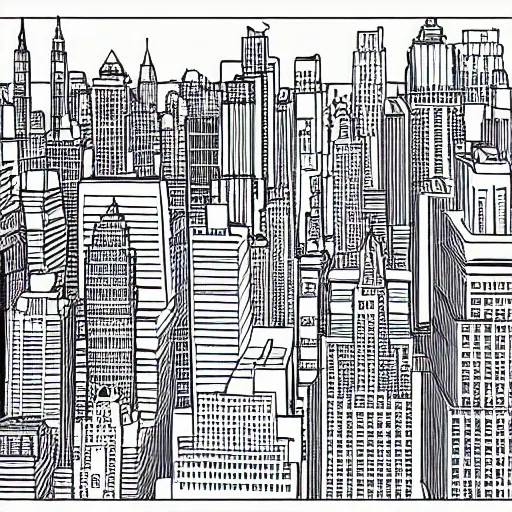 New york city landscape colouring