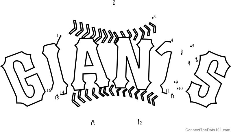 San francisco giants logo dot to dot printable worksheet