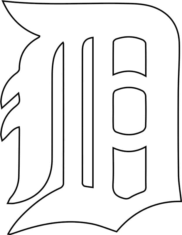 Detroit tigers logo coloring page