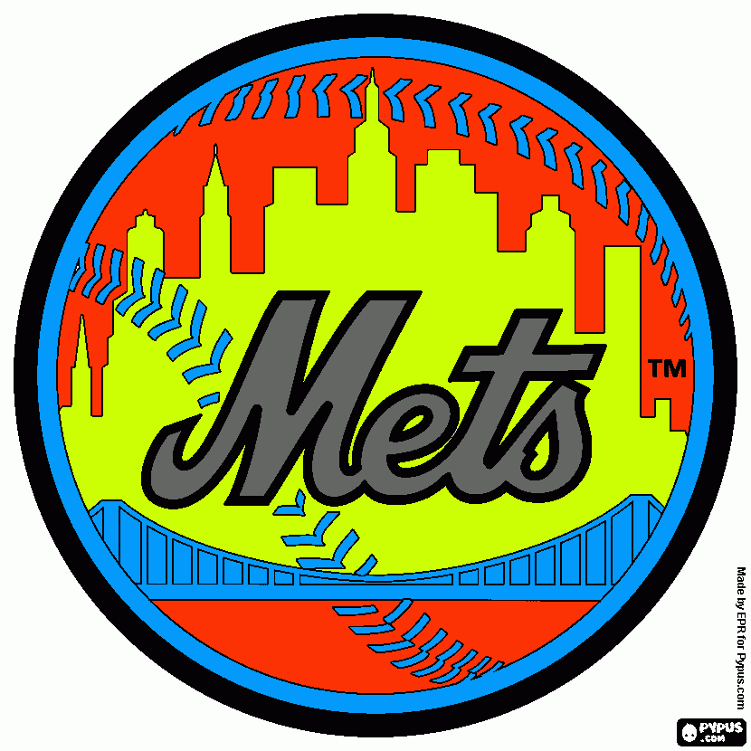 New york mets l coloring page printable new york mets l