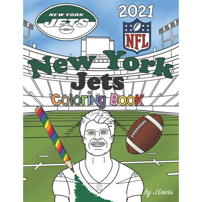 New york jets coloring book football activity book for kids adults paperback