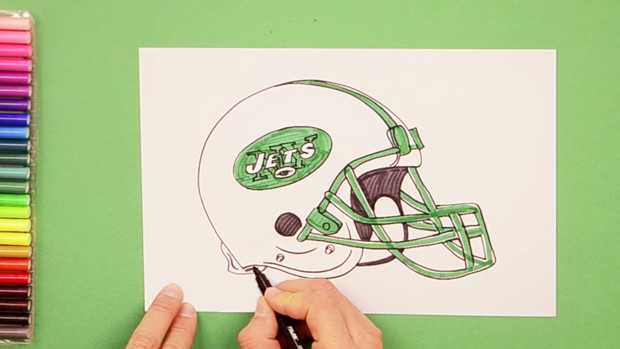 How to draw new york jets football helmet nfl