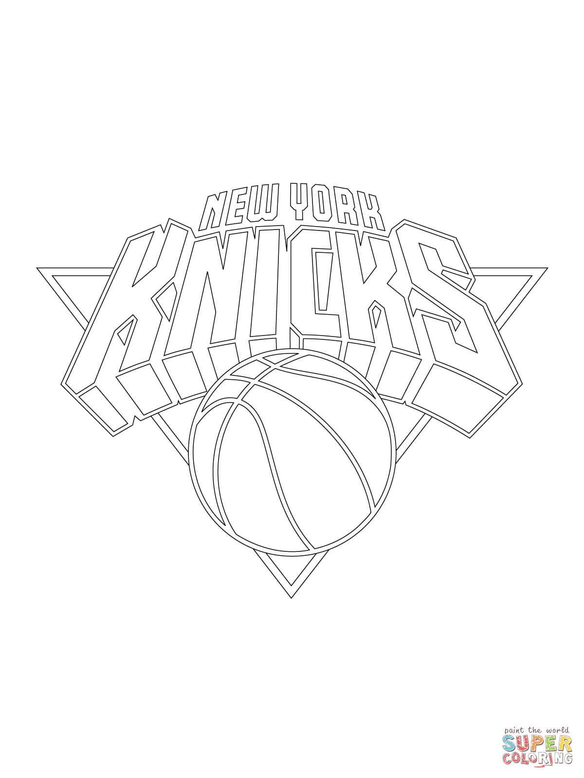 New york knicks logo coloring page free printable coloring pages