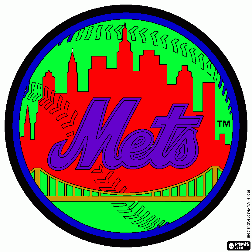 New york mets coloring page printable new york mets