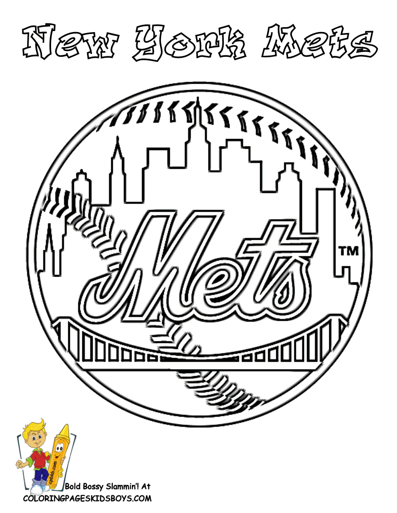 Baseball and softball coloring pages baseball coloring pages new york mets mets