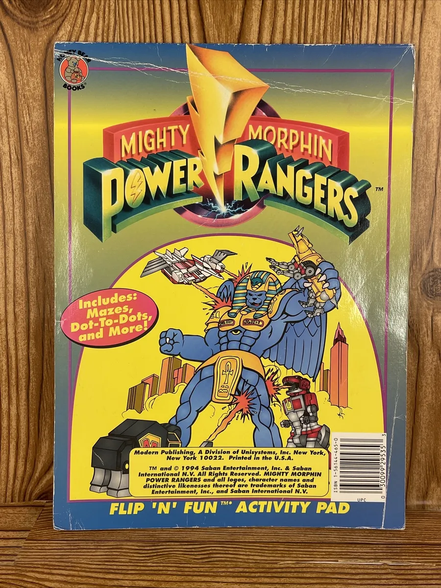 Vintage mighty morphin power rangers coloring book flip n fun activity pad