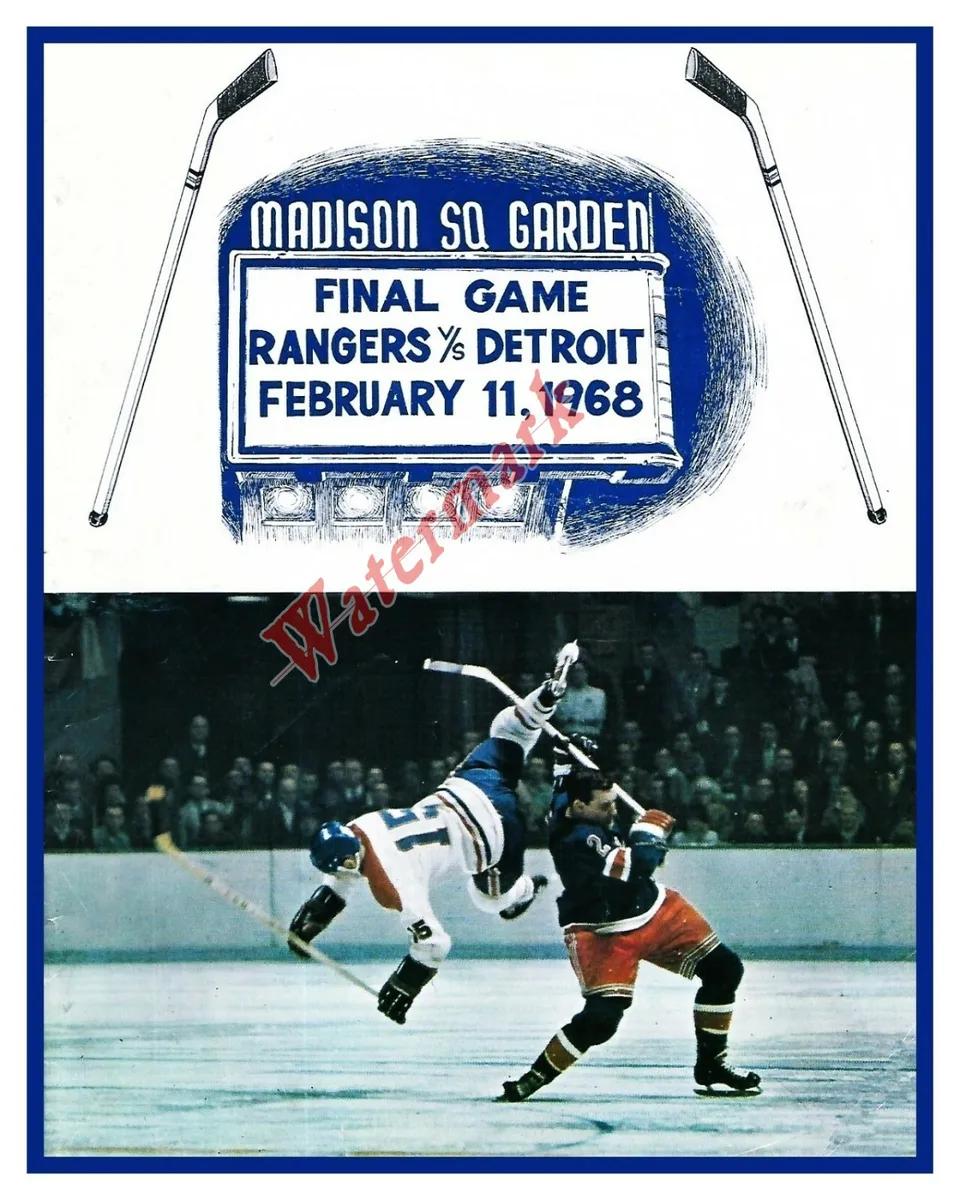 Nhl new york rangers game program cover reprint color x photo picture