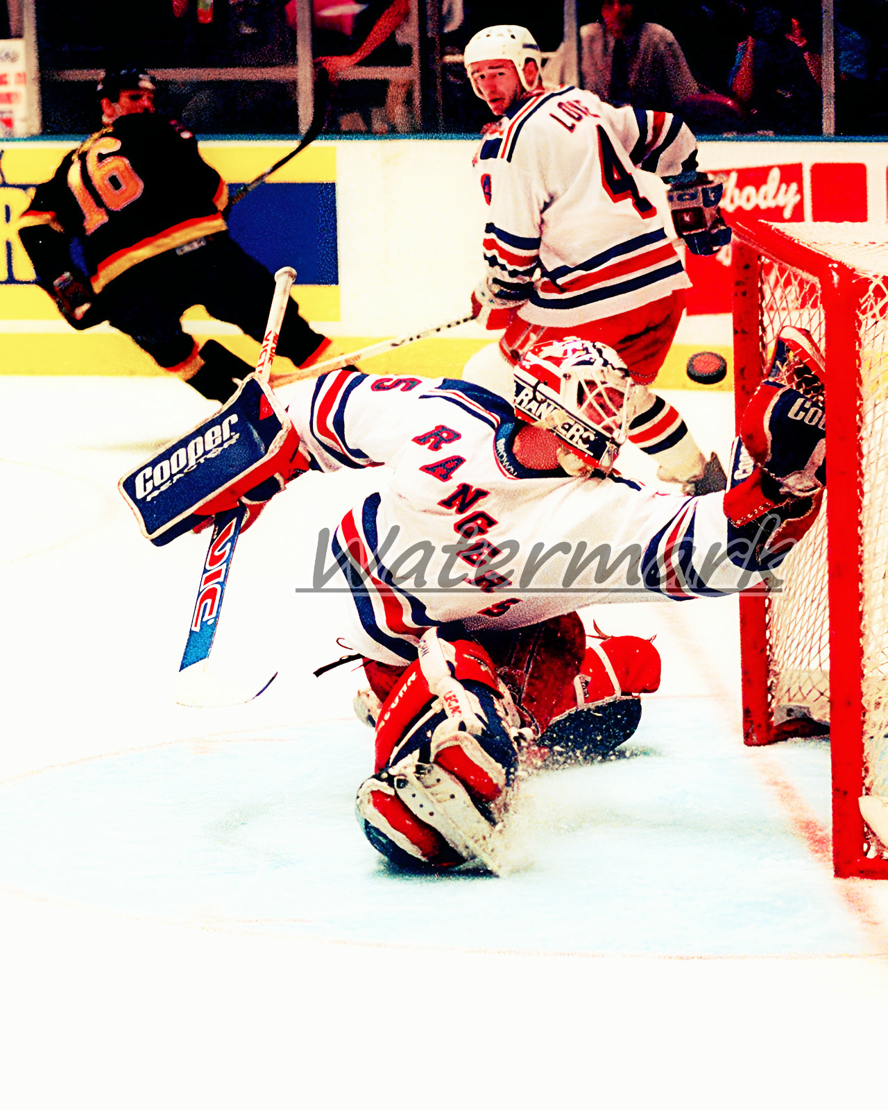 Nhl mike richter new york rangers game action color x oto picture â st johns institute hua ming