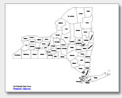 Printable new york maps state outline county cities