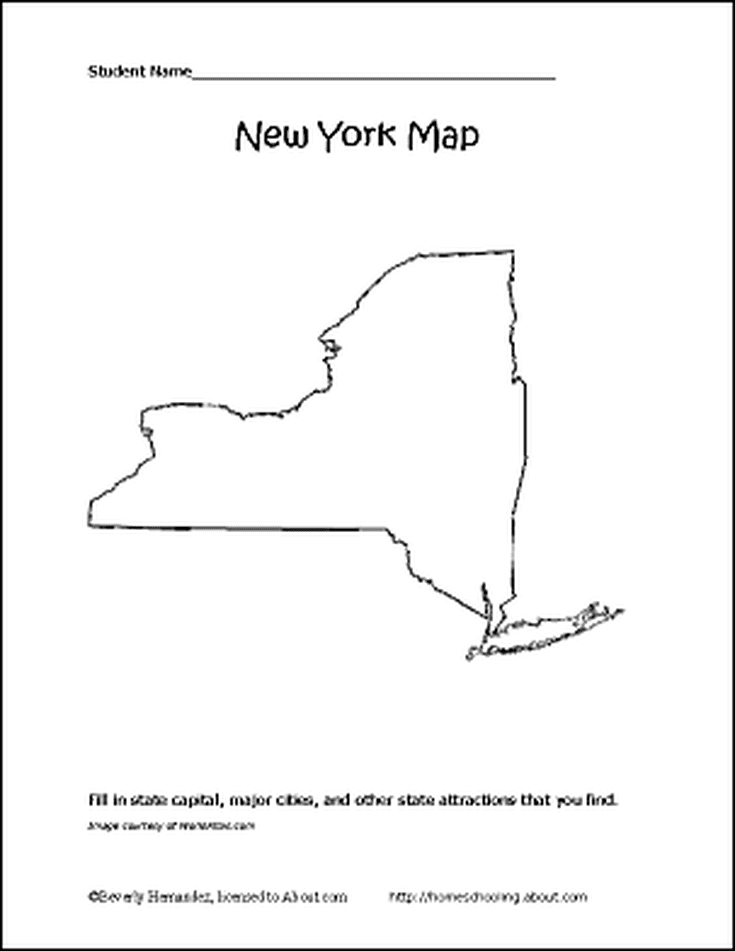 Learn about new york with free printables map of new york free printables ny map