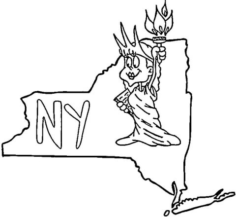 New york state coloring page free printable coloring pages