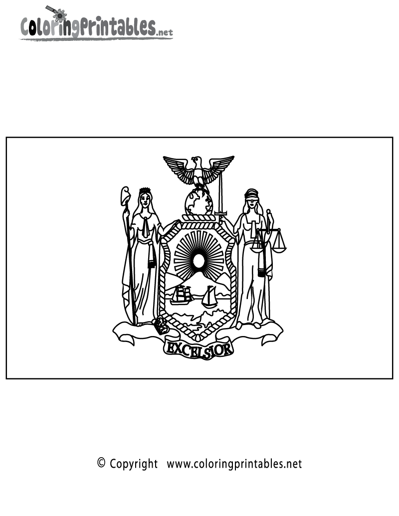 New york flag coloring page