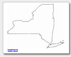 Printable new york maps state outline county cities