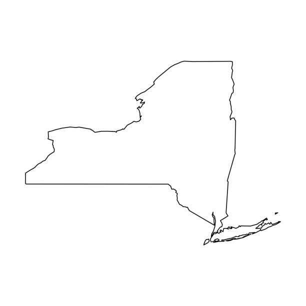 New york state map outline stock photos pictures royalty
