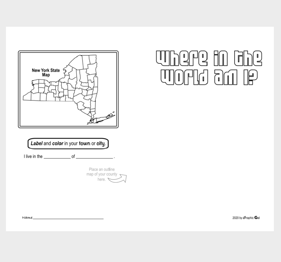 New york state geography telescoping map workbook made by teachers