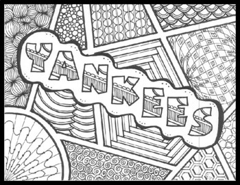 New york yankees coloring pagezentangles
