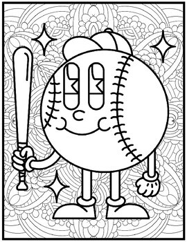 Baseball coloring pages mindfulness besball coloring sheets by qetsy