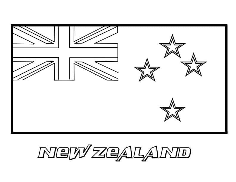Flag of new zealand coloring page