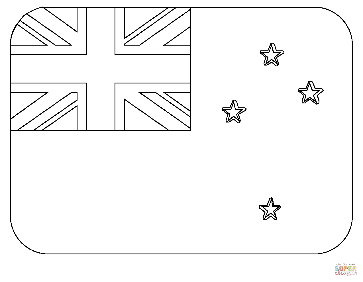 Flag of new zealand emoji coloring page free printable coloring pages
