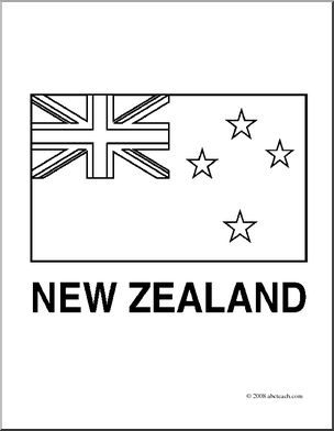 Clip art flags new zealand coloring page i