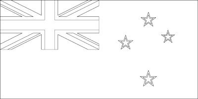Coloring page for the flag of new zealand