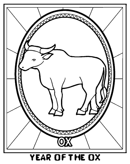 Year of the ox coloring page
