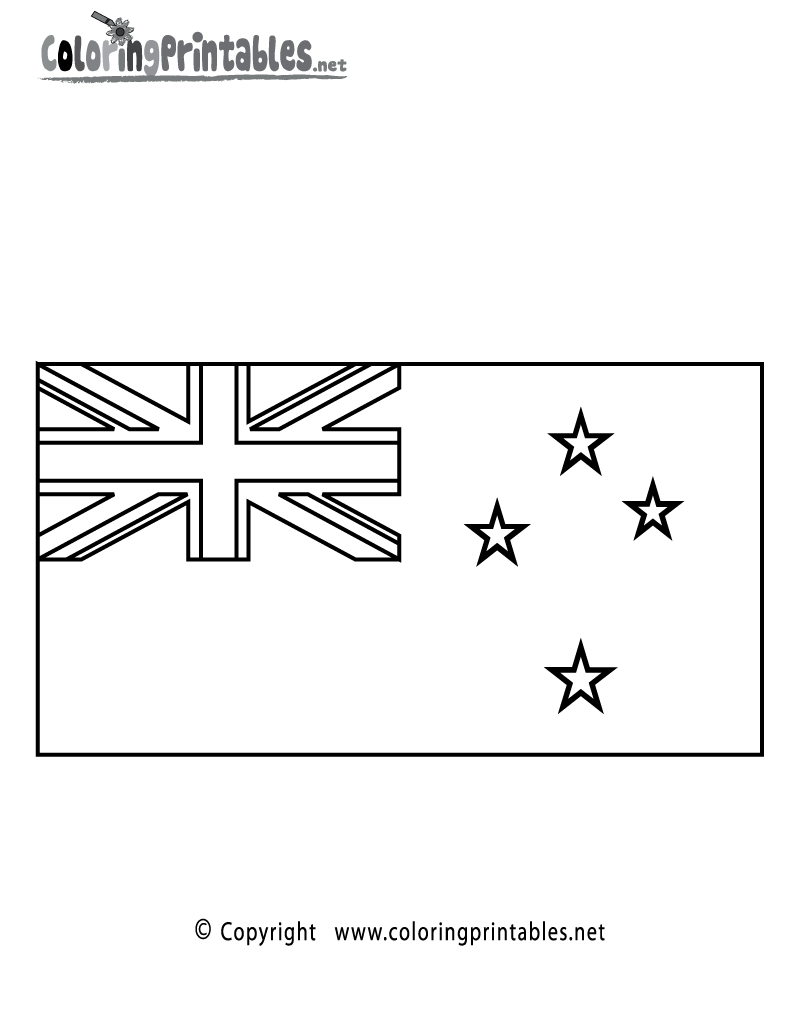 New zealand flag coloring page