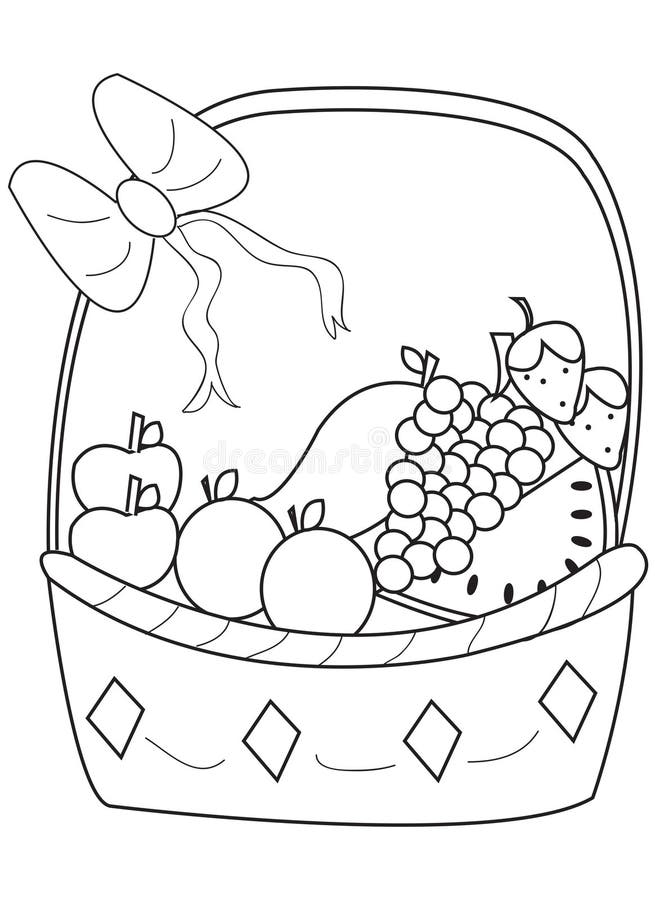 Fruit coloring pages stock illustrations â fruit coloring pages stock illustrations vectors clipart