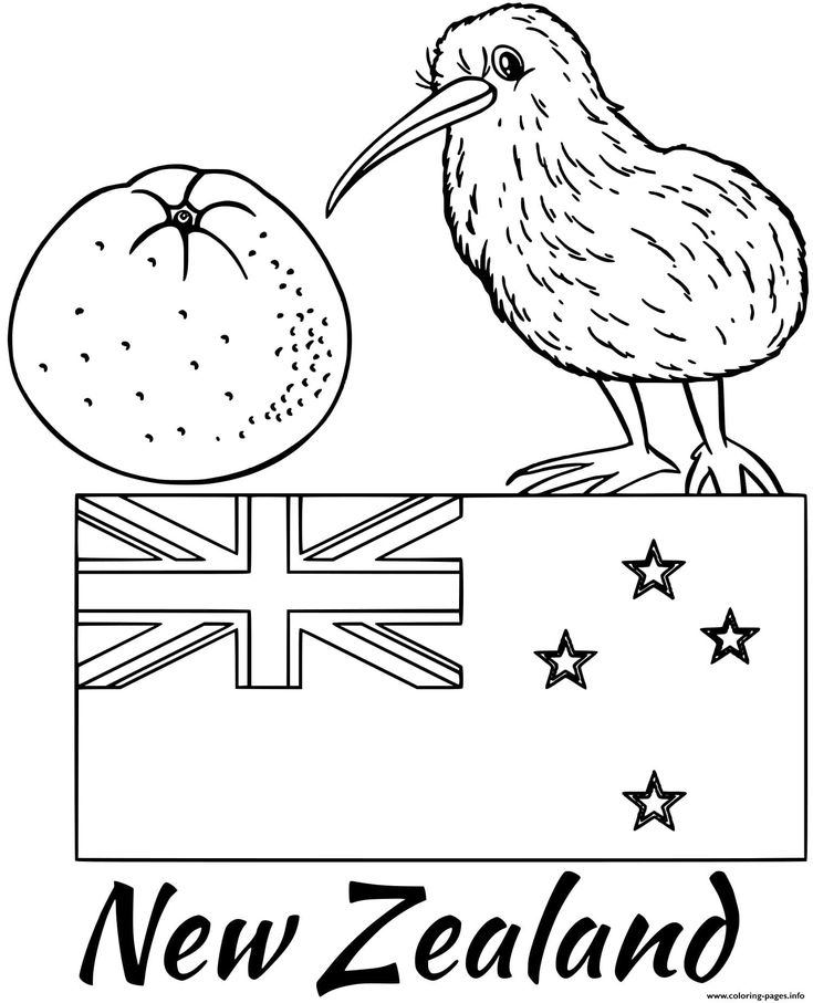 Print new zealand flag kiwi coloring pages flag coloring pages new zealand flag american flag coloring page