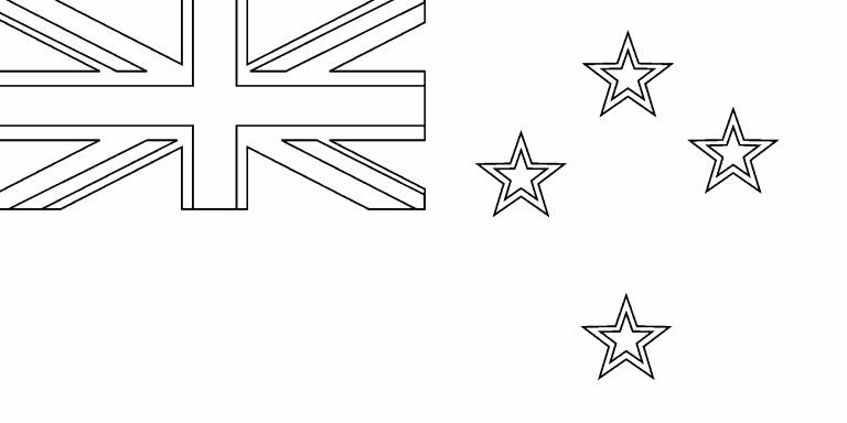 New zealand flag coloring page