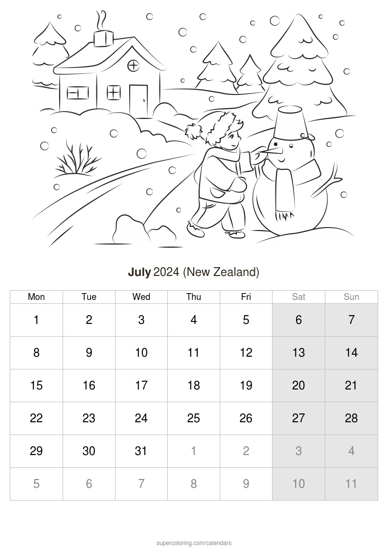 July calendar