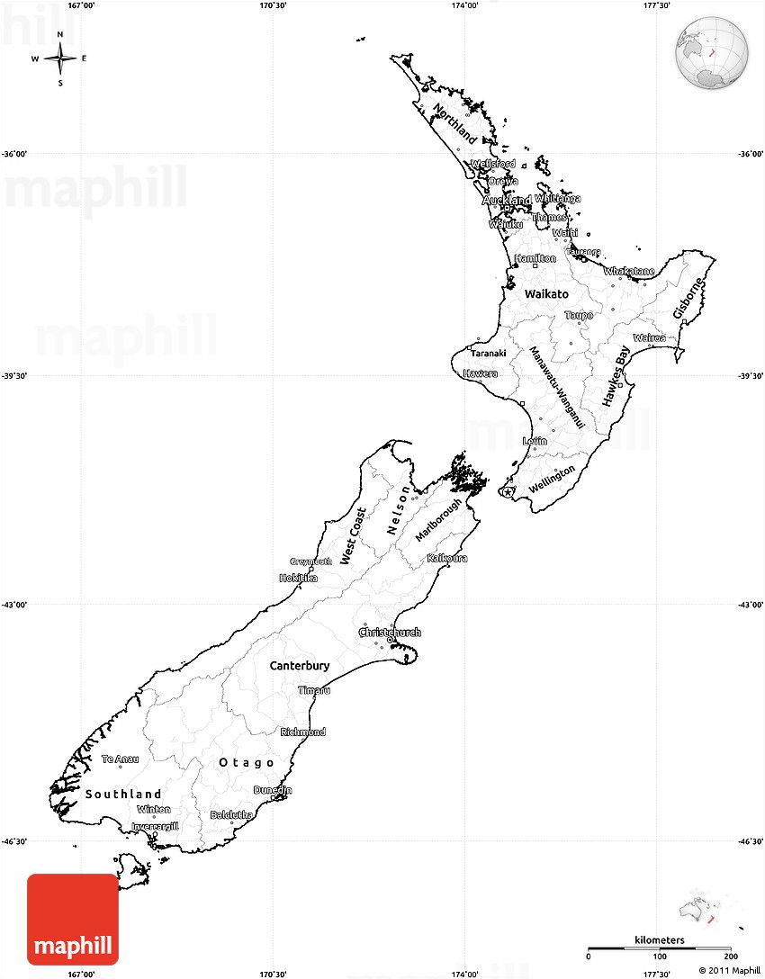 Blank simple map of new zealand map of new zealand map new zealand