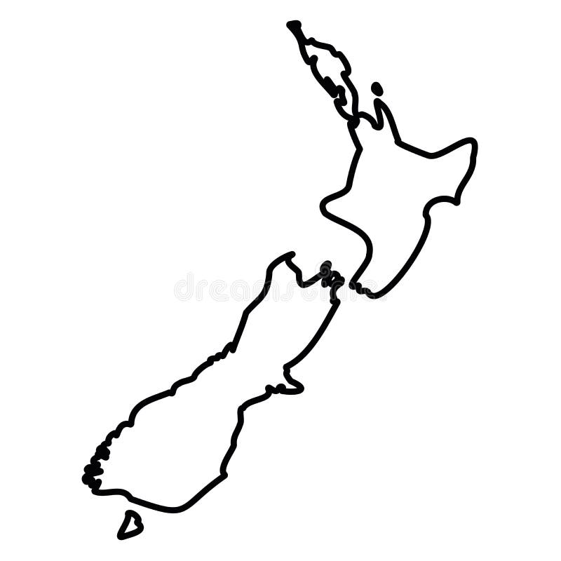 Outline map new zealand stock illustrations â outline map new zealand stock illustrations vectors clipart