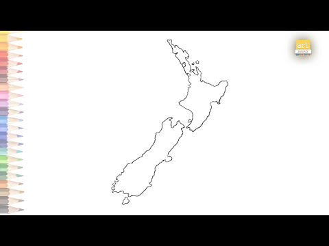 Map of new zealand outline drawing how to draw new zealand map drawing step by step art janag