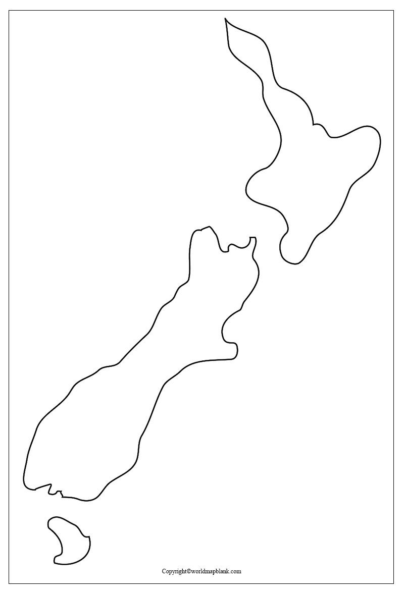 Printable blank map of new zealand