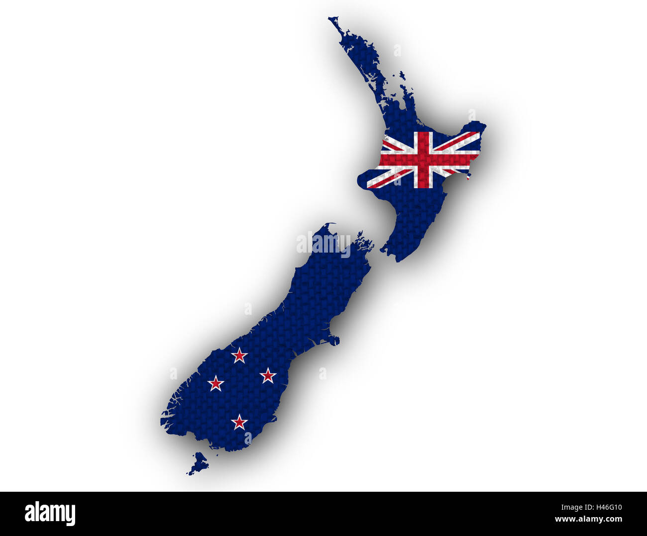 New zealand map outline cut out stock images pictures