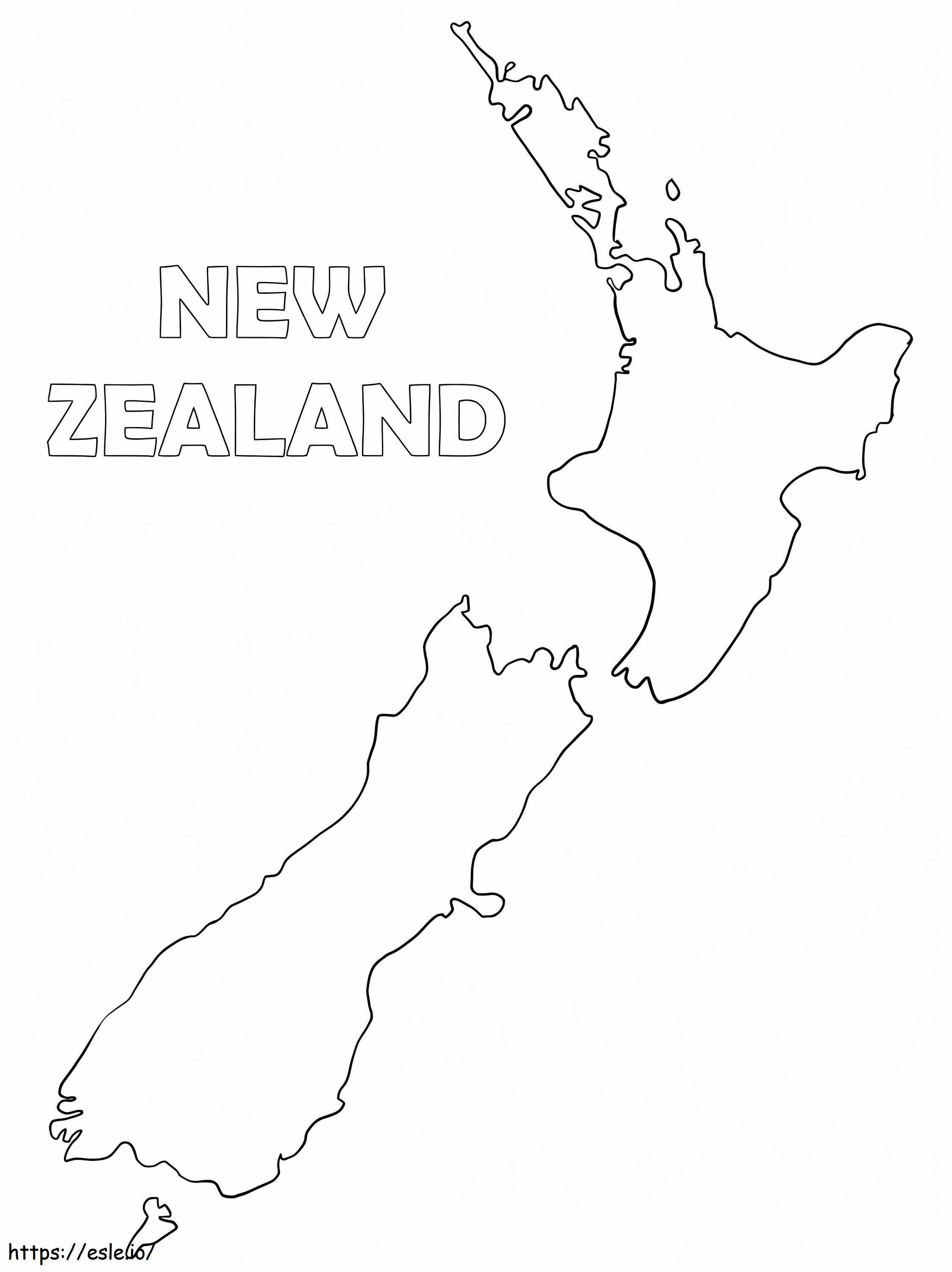 New zealand map coloring page