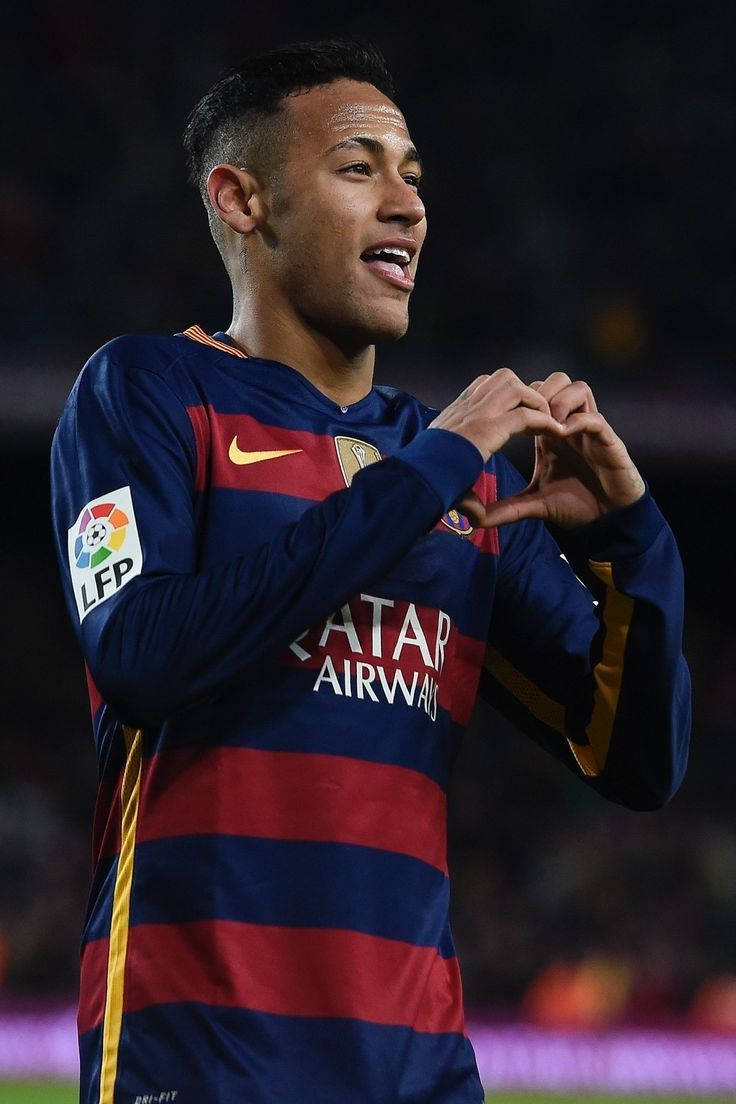 Download neymar jr heart hand symbol wallpaper