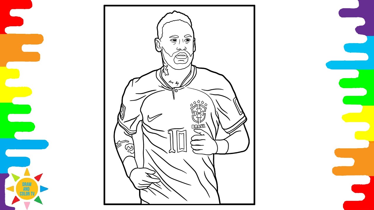 Coloring neymar the best footballer ever neymar jr coloring pages