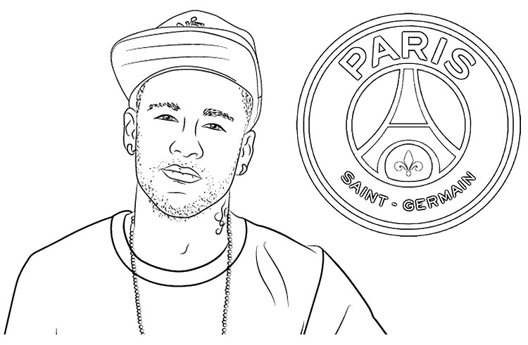 Coloring page uefa champions league neymar jr