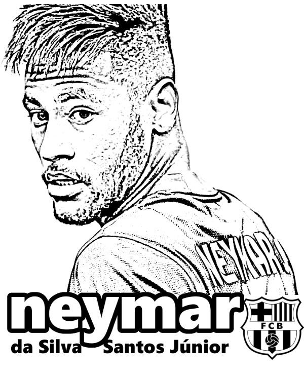 Neymar to color topcoloringpagesnet by topcoloringpages on