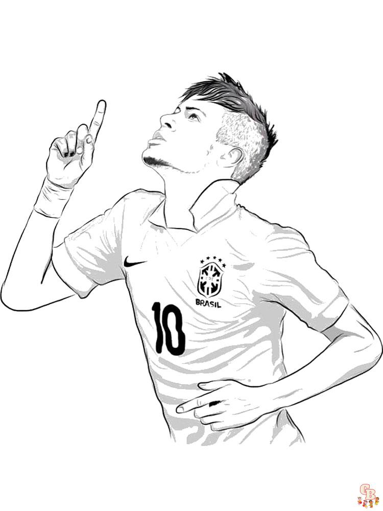 Neymar coloring pages free printable for kids