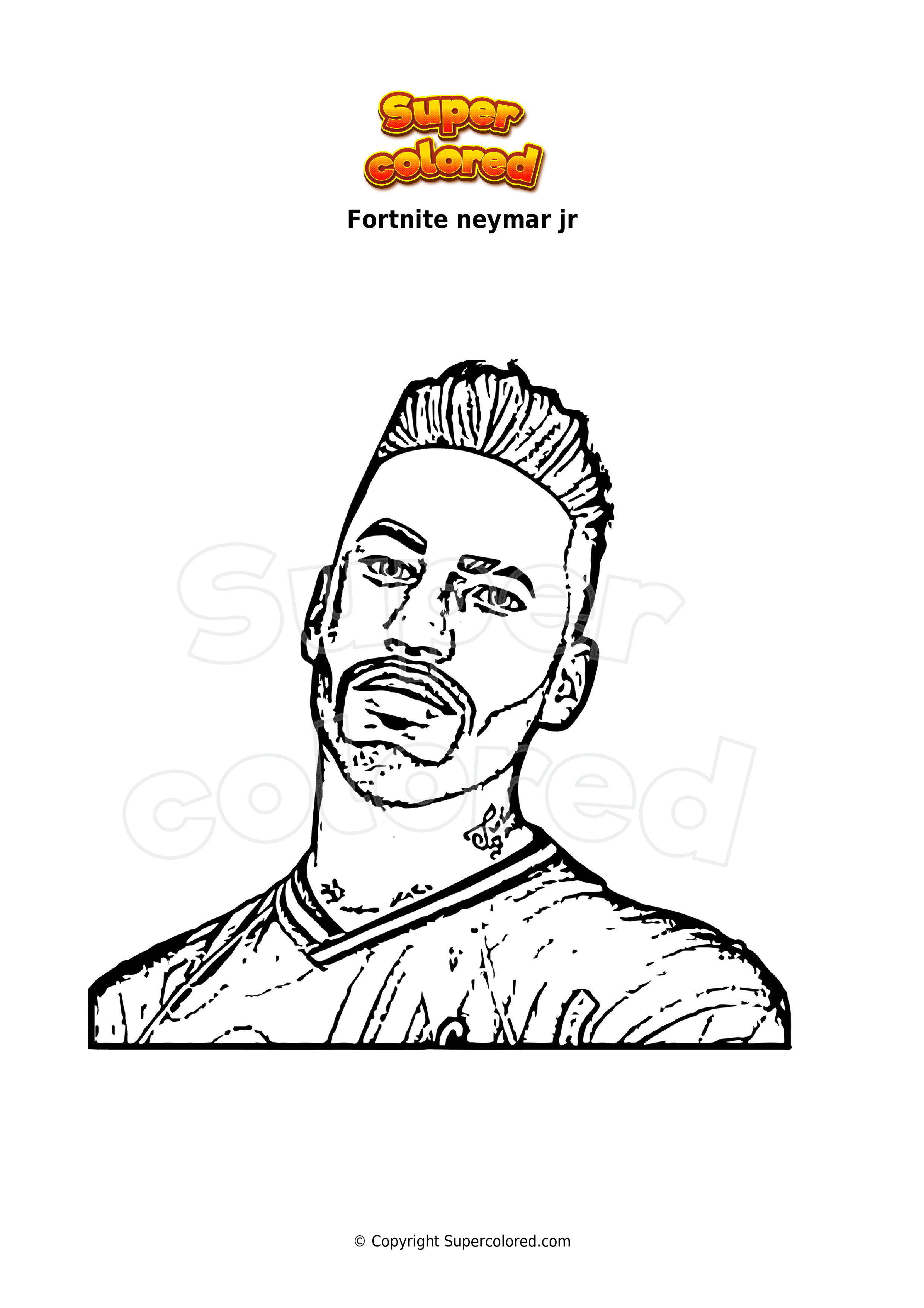 Coloring page fortnite neymar jr