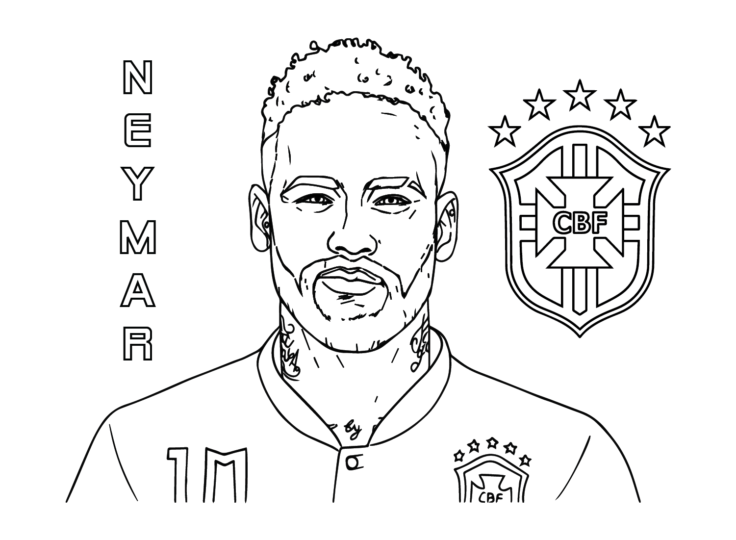 Neymar coloring pages