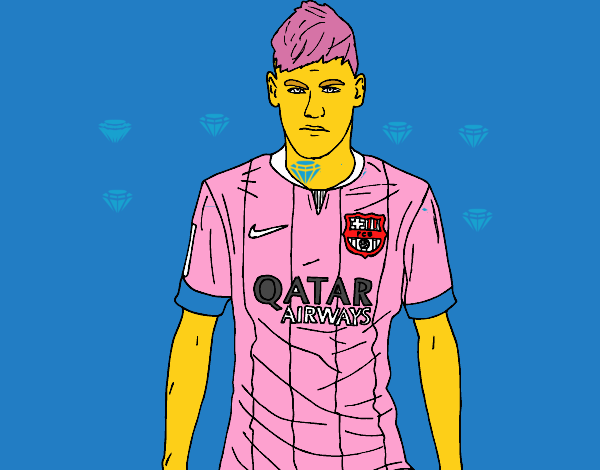 Colored page neymar jr painted by user not registered