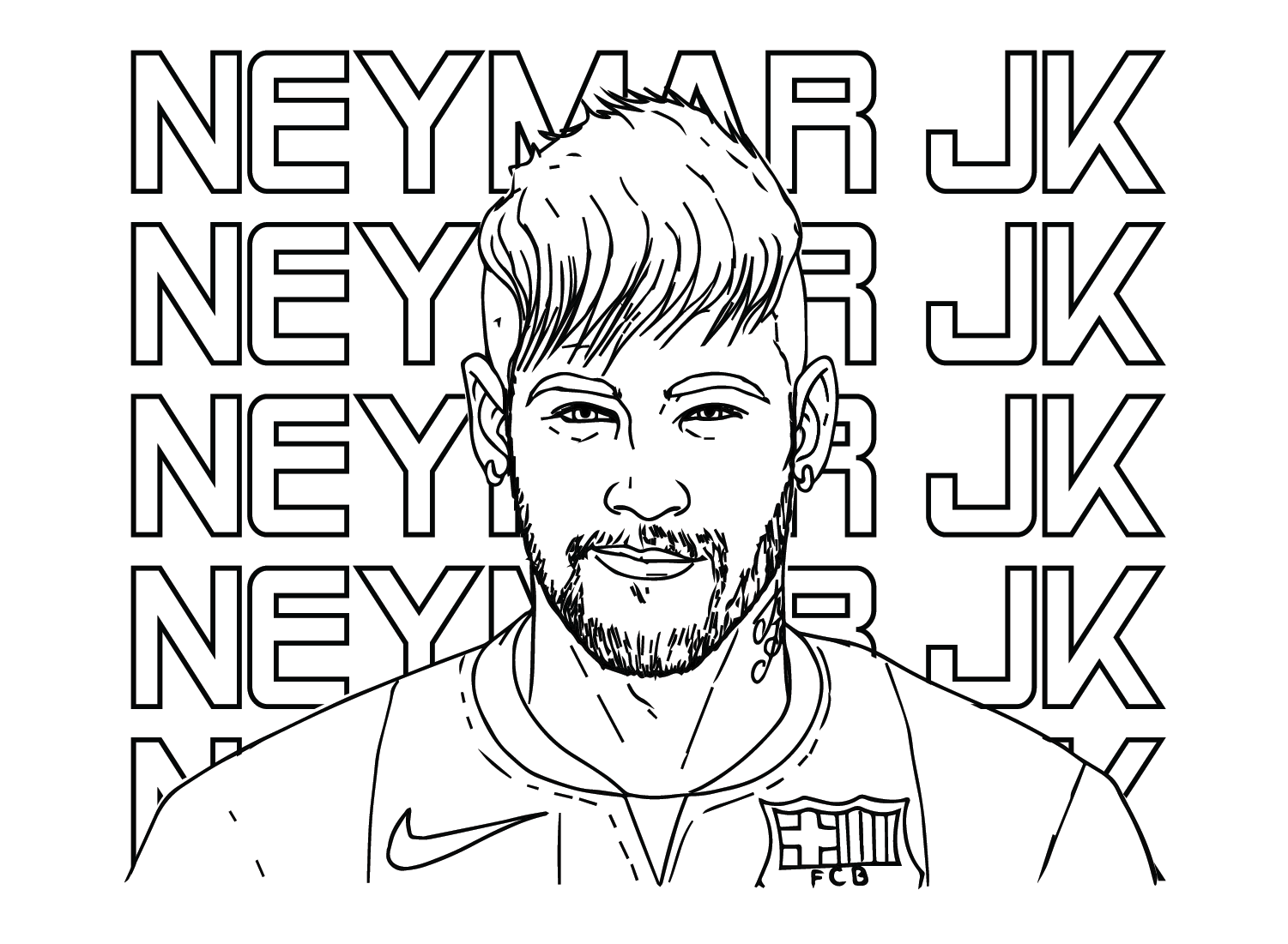 Neymar jersey coloring page