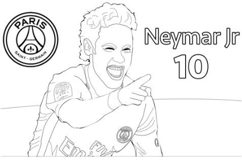 Neymar coloring pages