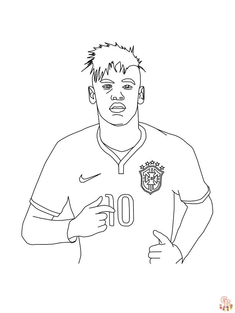 Neymar coloring pages free printable for kids