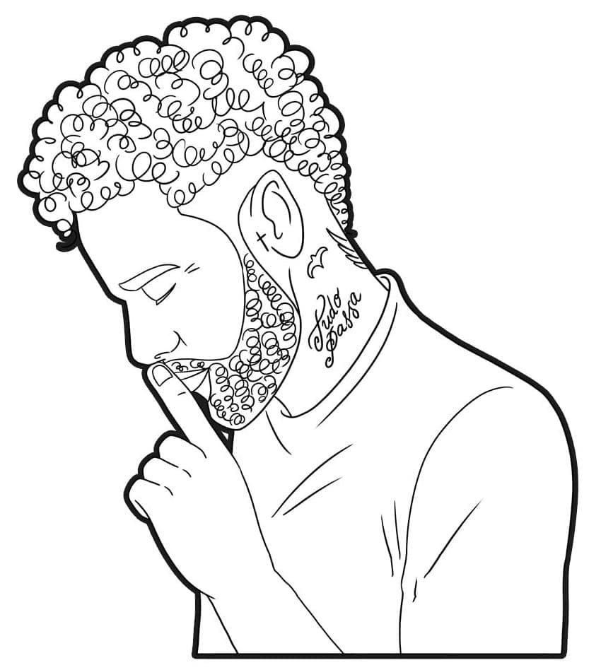 Neymar soccer player coloring page